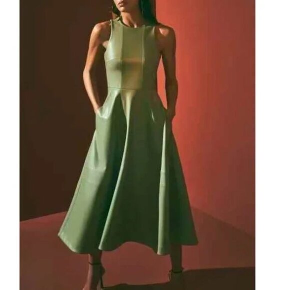 BEST Alexis England Midi Dress XSmall Sage Green Cocktail Party Formal - Picture 8 of 13